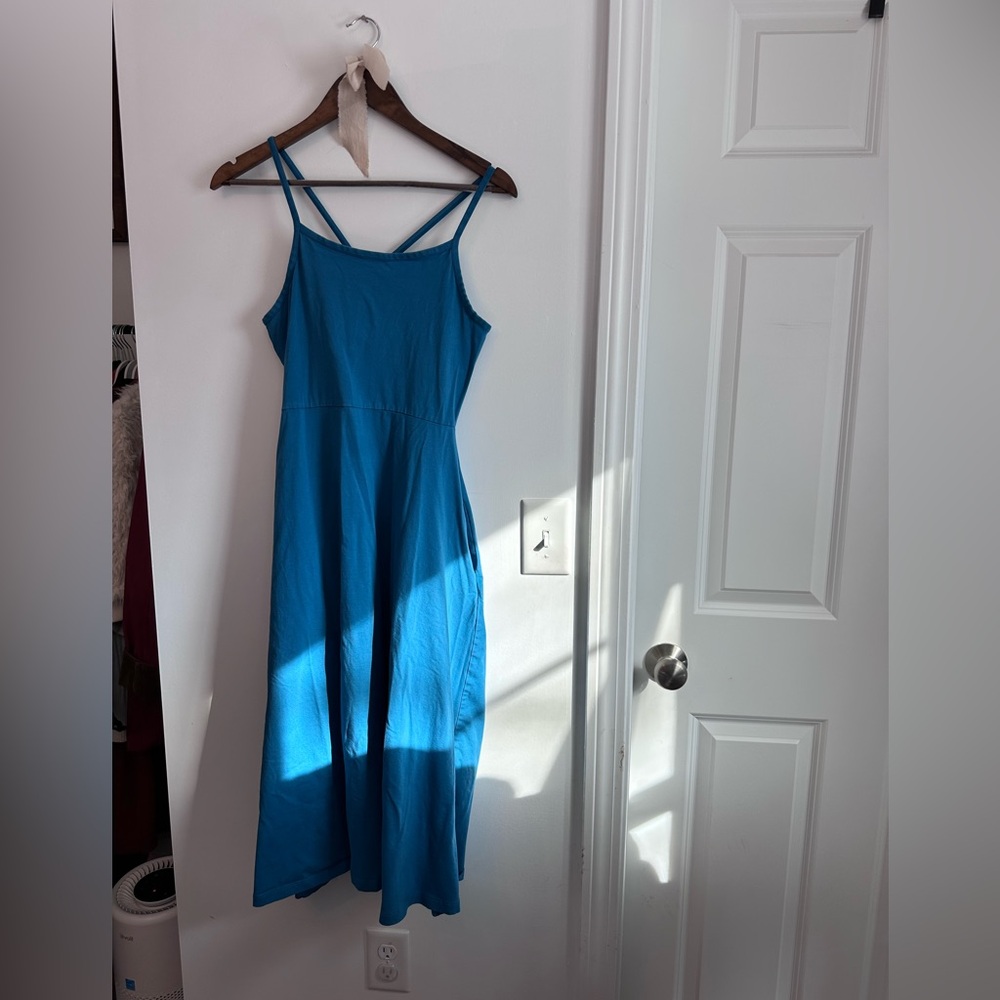 Pact Blue Strappy Midi Dress